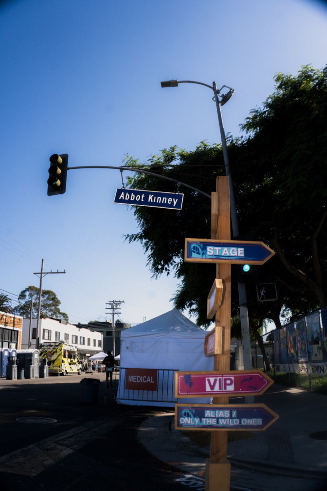 Abbot Kinney street sign with Blockprint wayfinding